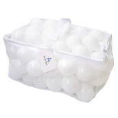 Wonder Space Soft Pit Balls, Chemical-Free Crush Proof Plastic Ocean Ball, Bpa Free With No Smell, Safe For Toddler Ball Pit/Kiddie Pool/Indoor Baby Playpen, Pack Of 100 (Pure - White)
