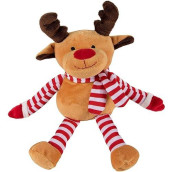 Blue Panda Reindeer Plush Toy - Blitzen The Reindeer Kids Soft Stuffed Animal, Fun Christmas Holiday Party Gifts For Girls And Boys, Festive Decoration, 12 X 3.2 Inches