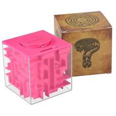 Thinkmax Money Maze Puzzle Box For Kids And Adults, Perfect Money Holder Maze Puzzle Gift Box (Pink)