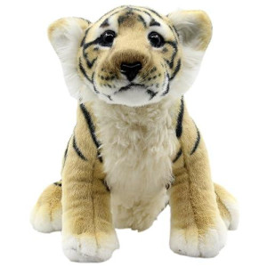 Tagln Stuffed Animals Tiger Toys Plush Leopard Lion Sitting 10 Inch (Brown Tiger)