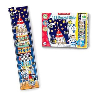 Long And Tall Puzzles - 123 Rocket Ship - 51 Piece, 5-Foot-Long Preschool Stem Puzzle, Learning Puzzles For Kids Ages 3-5, Educational Gifts For Boys & Girls Ages 3 And Up