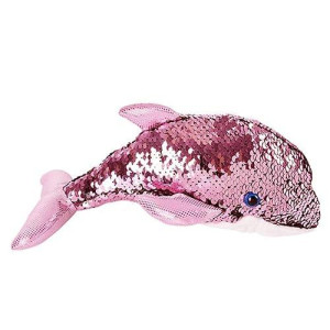 Sequinimals Sequin Dolphin Plush Stuffed Animal, Reversible Sequins Pink And Silver, 6 Inches (Sg_B07Dh4H1G4_Us)