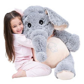 Ikasa Giant Elephant Stuffed Animal Plush Toys Soft Gifts (Gray, 39 Inches)
