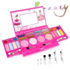 Amosting Real Makeup Toy For Girls Pretend Play Cosmetic Set Make Up Toys Kit Gifts For Toddler Kids