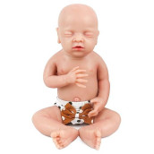 Vollence 18 Inch Sleeping Full Silicone Baby Doll,Not Vinyl Dolls,Eye Closed Newborn Silicone Baby That Look Real, Realistic Lifelike Baby Doll - Boy