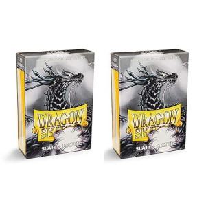 Dragon Shield Bundle: 2 Packs Of 60 Count Japanese Size Mini Matte Card Sleeves - Matte Slate
