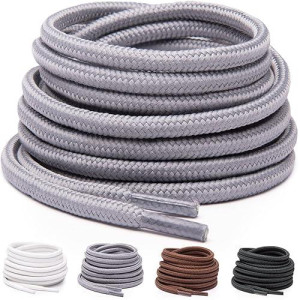 Miscly Round Shoelaces 1 Pair] 532 Thick - For Shoes, Sneakers Boots (54, Grey)