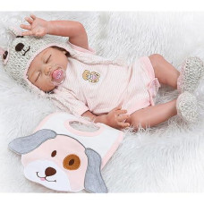 Reborn Baby Dolls Girls Silicone Full Body Lifelike Reborn Doll Sleeping Anatomically Correct Washable Toy Doll Reborn Babies 20Inch 50Cm Pink