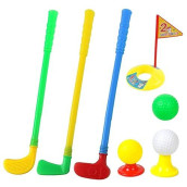Orzizro Plastic Golf Clubs, Educational Golf Toys Sets For Toddlers Kids, Sturdy & Multi-Colored �