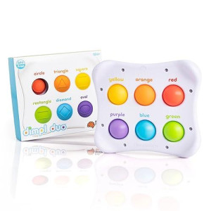 Fat Brain Toys Dimpl Duo Baby Toys & Gifts For Ages 1 To 2, Includes One Plastic Board, 6 Silicone Buttons