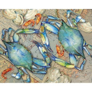 Heritage Puzzle Blue Crab Bounty - 1000 Pieces Jigsaw Puzzles For Adults By Barb Tourtillotte - Size 30
