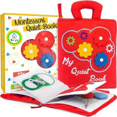 deMoca Busy Book for Toddlers 1-3, Quiet Book Montessori Toys for 1+ Year Old - Toddler Travel Activities for Preschool Learning, Felt Educational Sensory Toy for Boys & Girls, Red