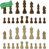 Growupsmart Staunton Chess Pieces With Extra Queens | Size: Medium - King Height: 3 Inches | Wood