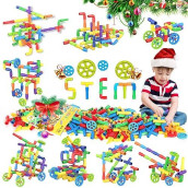Wishalife 250 Pieces Stem Building Blocks Set, Kids Tube Locks Construction Set With Storage Box, Preschool Educational Learning Pipe Toy Gift For Toddler Aged 3+