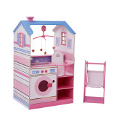 Olivia'S Little World - Baby Doll Wooden Nursery Center Doll House, Baby Dolls Care Center, Double Sided Dollhouse For All In One 16-18 Baby Doll Multi- Functional Changing Station