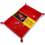 Harbor Loot Brand Red Dice Tray - Perfectly Sized At 8.5 X 11.25 Inches Unsnapped And 6.5 X 9.5 Snapped - Designed By Gamers - Packs Flat, Protects Your Table, And Keeps Dice Where They Belong
