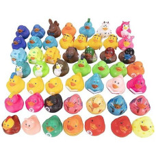 25-Pack Assorted Rubber Ducks Baby Bath Toys I Baby Shower Mini Rubber Ducks In Bulk I Baby Pool Jeep Ducks For Toddler Party Favors I Kids Infant Bathtub Toys Rubber Duckies I Baby Pool Birthday Gift