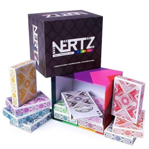Brybelly Nertz Card Game 12 Decks Of Standard 3.5 X 2.5" Wide Poker Cards - Playing Cards 12 Pack For Dutch Blitz Card Game With 12 Unique Colors