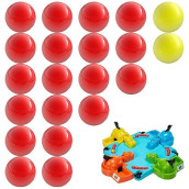 Impresa Replacement Marbles For Hungry Hungry Hippos - 21 Pieces - Includes 19 Red Balls With 2 Extra Yellow Balls - Great For Replacing Lost Or Damaged Game Pieces