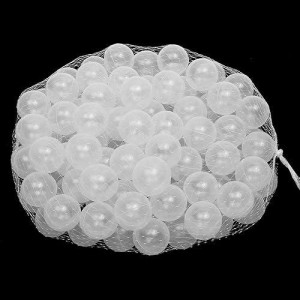 Wonder Space Soft Pit Balls, Chemical-Free Crush Proof Plastic Ocean Ball, Bpa Free With No Smell, Safe For Toddler Ball Pit/Kiddie Pool/Indoor Baby Playpen, Pack Of 100 (Pure - Transparent)