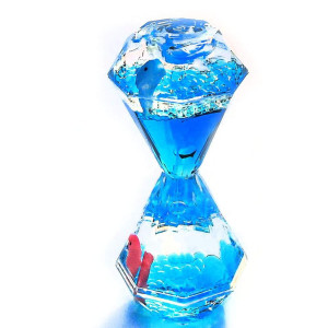 Yue Motion Liquid Motion Bubbler Floating Sea Creatures, Diamond Shaped Liquid Timer For Fidget Toy,Autism Toys, Children Activity, Calm Relaxing And Home Ornament