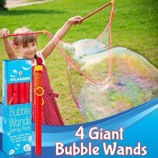 Giant Bubble Maker 4-Pack | Big Bubble Wands For The Largest Bubbles | Make Enormous Bubbles At Outdoors Parties, In The Backyard, Competitions - For The Whole Family. Kids And Adults Love It