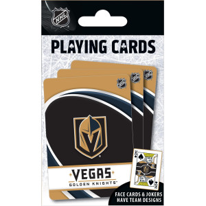 Masterpieces Family Games - Nhl Vegas Golden Knights Playing Cards - Officially Licensed Playing Card Deck For Adults, Kids, And Family