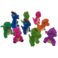 Playmaker Toys 3 Random Rubber Dinosaur Family Bathtub Toy Pals Also A Great Pet Dog Chew Toy