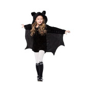 Yolsun Girls' Vampire Bat Costume, Halloween Animal Cute Dress Up (8-10Y(Suggested Height:54"-59" ), Black-1)