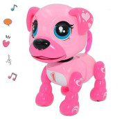 Amdohai Interactive Puppy - Smart Pet, Electronic Robot Dog Toys For Age 3 4 5 6 7 8 Year Old Girls, Gift Idea For Kids ? Voice Control&Intelligent Talking (Pink)
