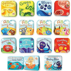 Baby Bath Books Mega Set (Pack Of 13 Books) - Educational Waterproof Baby Bathtime Plastic Books For Bath Tub With Animals, Colors, Numbers And Abc Letters - Learning Toy Books For Babies And Toddlers