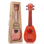 17 Inch Kids Ukulele Guitar Toy 4 Strings Mini Children Musical Instruments Educational Learning Toy For Toddler Beginner Keep Tone Anti-Impact Can Play With Picks/Strap/Primary Tutorial
