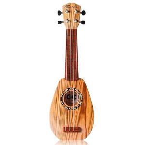 Yolopark 17 Kids Toy Guitar For Girls Boys, Mini Toddler Ukulele Guitar With 4 Strings Keep Tones Can Play For 3, 4, 5, 6 7 Year Old Kids Musical Instruments Educational Toys For Beginner (Wood)