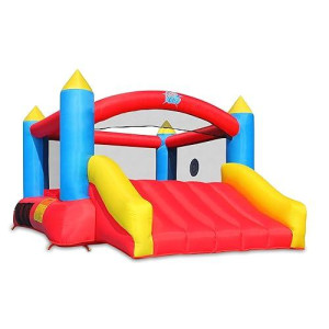 Action Air Bounce House, Inflatable Bouncer With Air Blower, Jumping Castle With Slide, Family Backyard Bouncy Castle, Durable Sewn With Extra Thick Material, Idea For Kids