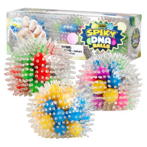 Yoya Toys Led Spiky Dna Squishy Balls (3 Pack) - Sensory Fidget Toys For Kids And Adults - Squeeze, Stretch, Light Up Bouncy Balls With Colorful Beads - For Adhd, Autism, Anxiety