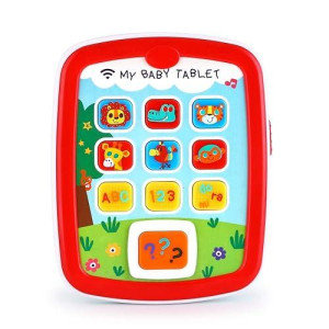 Vatos Toddler Learning Tablet For 1 Year Old, Baby Ipad For 6M -12M -18M+ With Music & Light, Travel Toy Tablet With Easy Abc Toy, Numbers & Color | My First Learning Tablet
