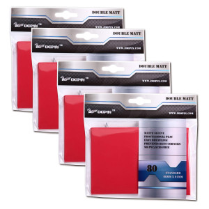 Zoopin Double Matte Card Sleeves,Red, 320Pcs - Pack A
