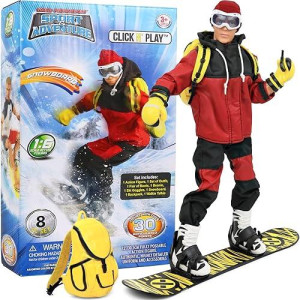 Click N' Play Sports And Adventure Snowboarding 12" Inch Action Figure Play Set With Accessories.