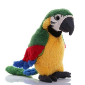 Levenkeness Macaw Parrot Plush, Green Bird Stuffed Animal Plush Toy Doll Gifts For Kids 9.8