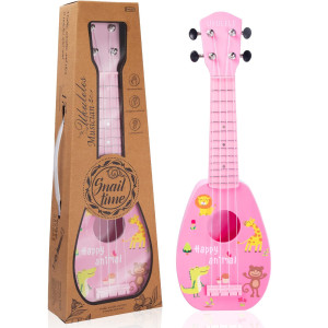 17 Inch Kids Ukulele Guitar Toy 4 Strings Mini Children Musical Instruments Educational Learning Toy For Toddler Beginner Keep Tone Anti-Impact Can Play With Picks/Strap/Primary Tutorial