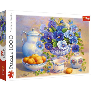 Trefl Blue Bouquet 1000 Piece Jigsaw Puzzle Red 27"X19" Print, Diy Puzzle, Creative Fun, Classic Puzzle For Adults And Children From 12 Years Old