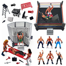 Toyvelt Wwe Ring Playset With 32-Piece Wrestling Action Figures For Boys 8-12 Playset, Safe And Durable Wwe Toys, Comes With Wrestling Ring, Realistic Action Figures