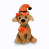 Plushland Halloween Pawpals 8 Inches Puppy Dog Plush Stuffed Toy Comes With Hat And Halloween Jack O Lantern - Pumpkin For Kids On This Holiday (Labrador)