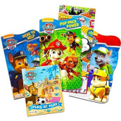 Paw Patrol Board Book Set - 4 Shaped Board Books For Toddlers Kids With Door Hanger (Super Set)