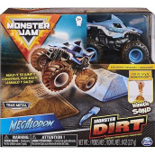 Monster Jam, Megalodon Monster Dirt Starter Set, Featuring 8Oz Of Monster Dirt And Official 1:64 Scale Die-Cast Monster Jam Truck