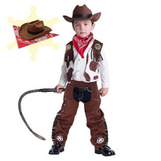 Spooktacular Creations Cowboy Costume Deluxe Set For Kids Halloween Party Dress Up,Role Play And Cosplay (3T)