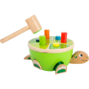 Small Foot Wooden Turtle Hammering Game - Toy Designed For Kids, Ages 18 Month & Up