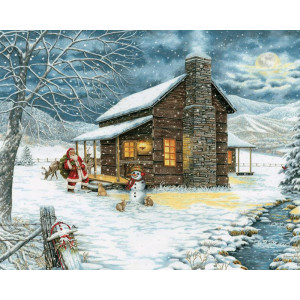 Heritage Puzzle A Smoky Mountain Christmas By Teresa Pennington - 1000 Pieces - 30" X 24" Finished Size
