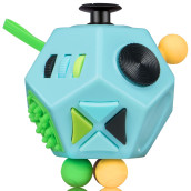 Vcostore Dodecagon Fidget Toys Cube - 12 Sided Fidget Toy Depression Anti,Stress And Anxiety Relax Great Fidget Toys For Adults Kids With Ocd,Add, Adhd, Autism(Blue)