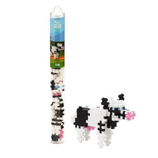 Plus Plus - Mini Maker Tube - Cow - 70 Piece, Construction Building Stem Toy, Interlocking Mini Puzzle Blocks For Kids